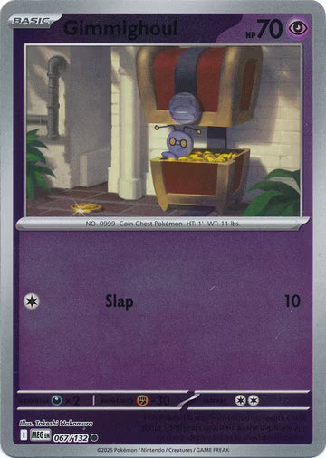 067/132 Gimmighoul Reverse Holo Mega Evolution Pokémon Card