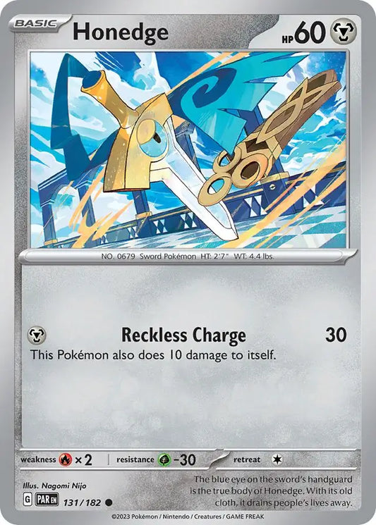 131/182 Honedge Paradox Rift Pokémon Card