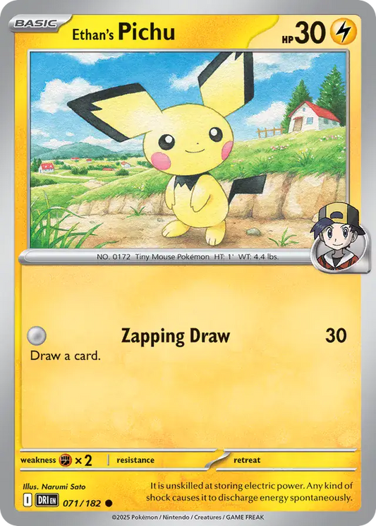 071/182 Ethan's Pichu Destined Rivals Pokémon Card