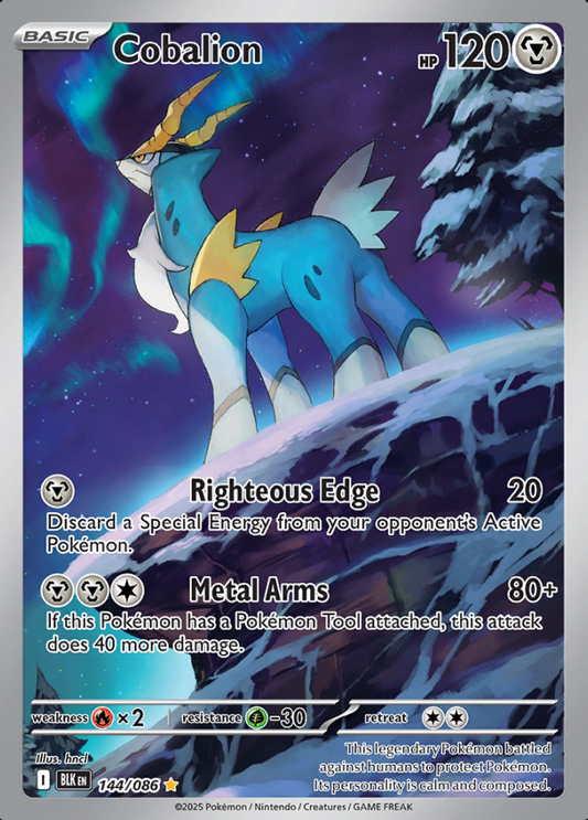 144/086 Cobalion Illustration Rare Black Bolt Pokémon Card