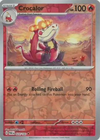 024/182 Crocalor Reverse Holo Paradox Rift Pokémon Card
