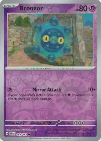 068/162 Bronzor Reverse Holo Temporal Forces Pokémon Card