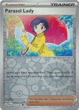 169/182 Parasol Lady Reverse Holo Paradox Rift Pokémon Card