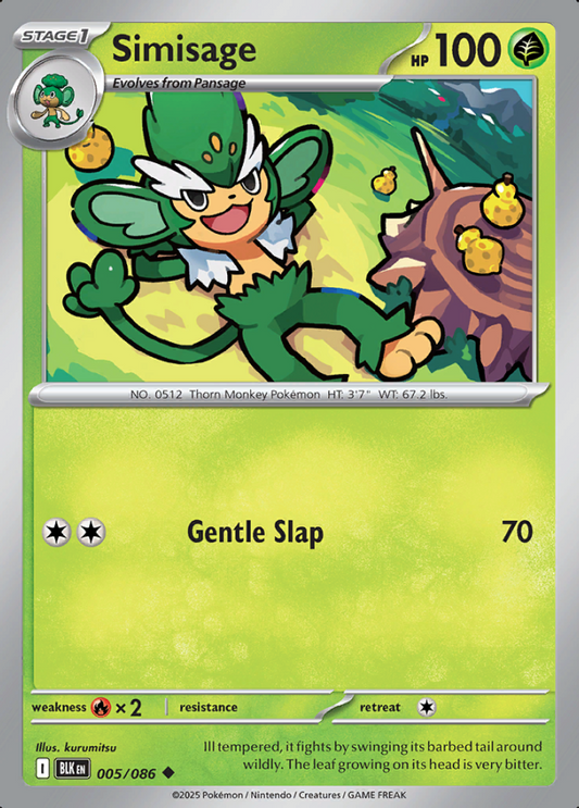 005/086 Simisage Black Bolt Pokémon Card