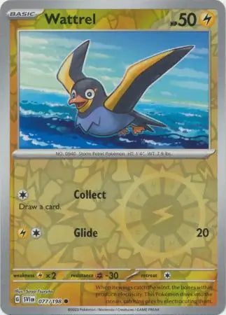 077/198 Wattrel Reverse Holo Scarlet & Violet Base Set Pokémon Card