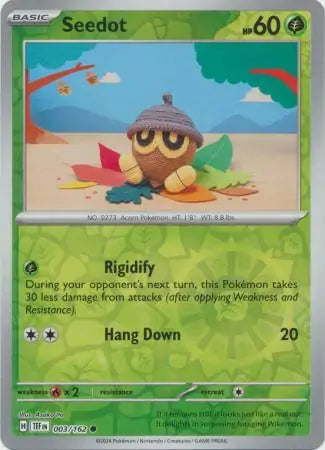 003/162 Seedot Reverse Holo Temporal Forces Pokémon Card