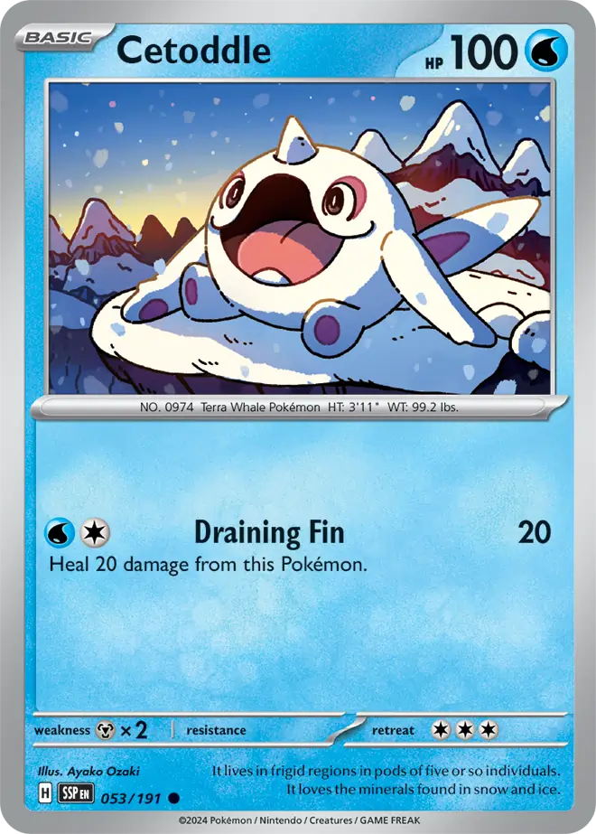 053/191 Cetoddle Surging Sparks Pokémon Card
