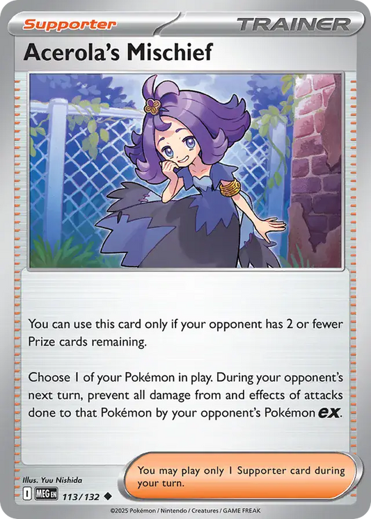 113/132 Acerola's Mischief Mega Evolution Pokémon Card