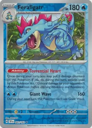 041/162 Feraligatr Reverse Holo Temporal Forces Pokémon Card