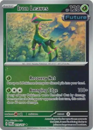 019/167 Iron Leaves Reverse Holo Twilight Masquerade Pokémon Card
