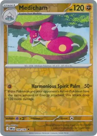 100/182 Medicham Reverse Holo Destined Rivals Pokémon Card
