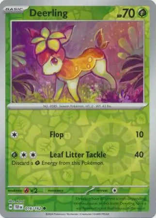 016/162 Deerling Reverse Holo Temporal Forces Pokémon Card