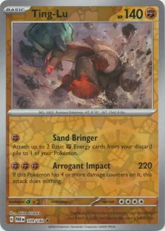 109/182 Ting-Lu Reverse Holo Paradox Rift Pokémon Card