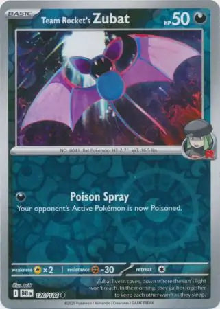 120/182 Team Rocket's Zubat Reverse Holo Destined Rivals Pokémon Card
