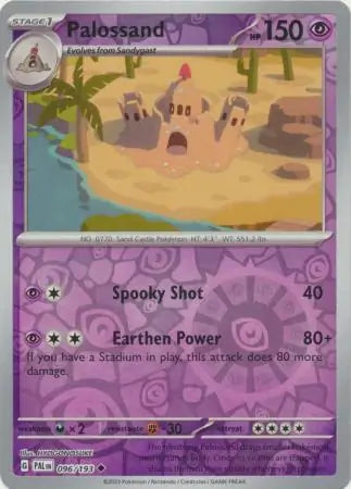 096/193 Palossand Reverse Holo Paldea Evolved Pokémon Card