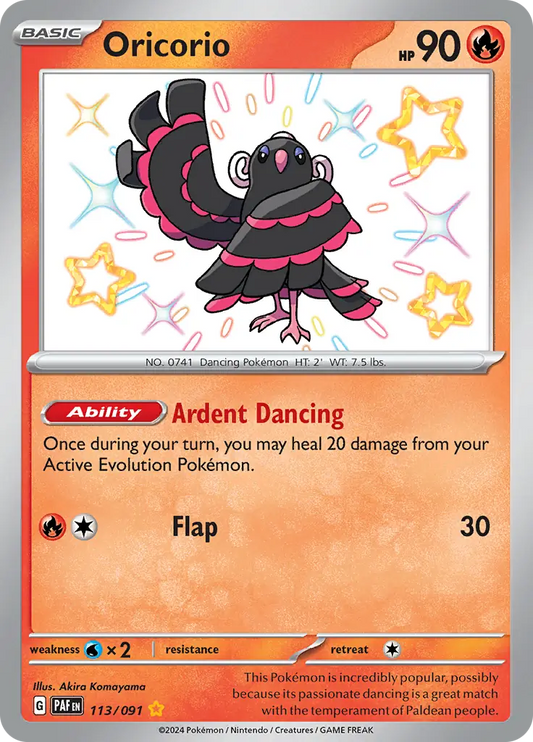 113/091 Oricorio Paldean Fates Pokémon Card