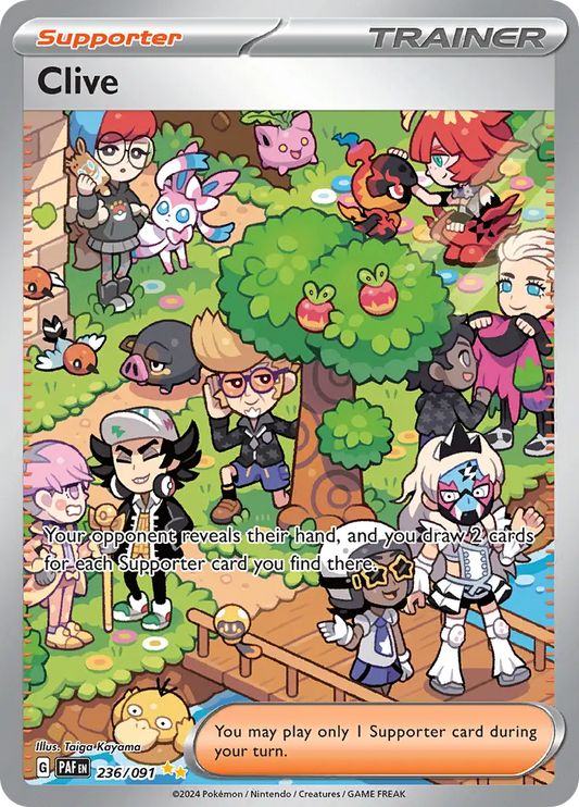 236/091 Clive Paldean Fates Pokémon Card