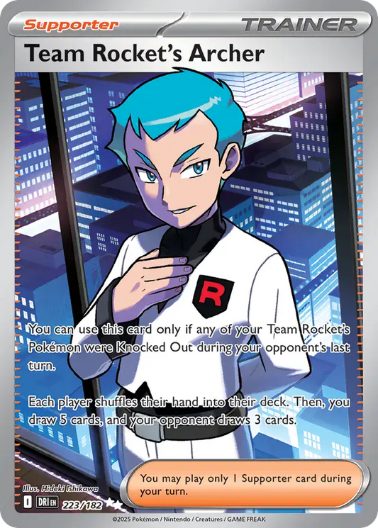 223/182 Team Rocket's Archer Destined Rivals Pokémon Card
