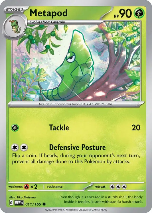 011/165 Metapod 151 Pokémon Card