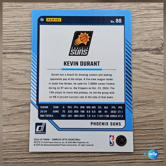 088 Kevin Durant, Phoenix Suns 2024/2025 Donruss Optic Basketball Panini Trading Card