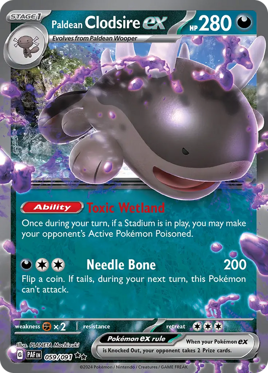 059/091 Paldean Clodsire ex Paldean Fates Pokémon Card