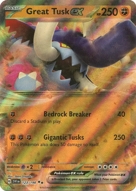 123/198 Great Tusk ex Scarlet & Violet Base Set Pokémon Card