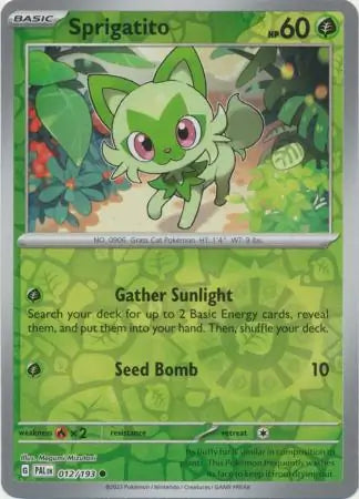 012/193 Sprigatito Reverse Holo Paldea Evolved Pokémon Card