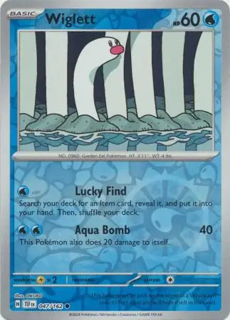 047/162 Wiglett Reverse Holo Temporal Forces Pokémon Card