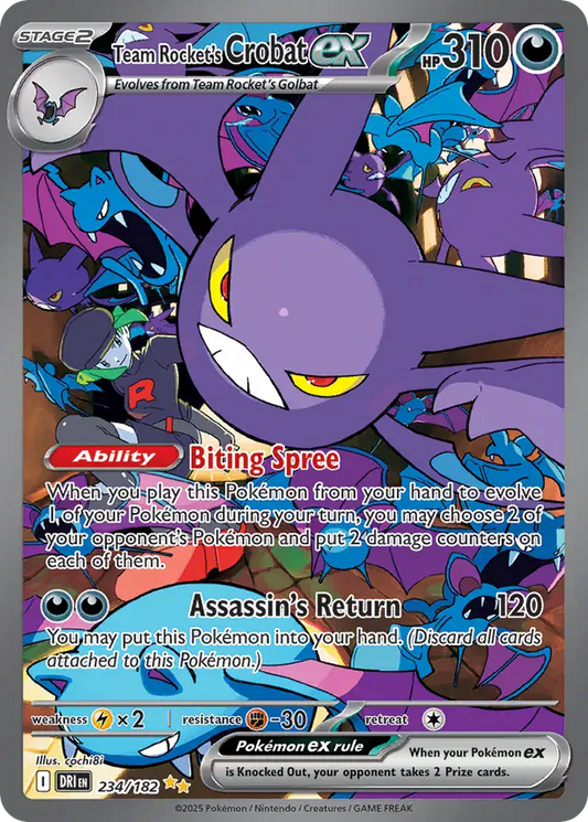 234/182 Team Rocket's Crobat Destined Rivals Pokémon Card