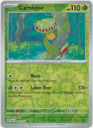 007/142 Carnivine Reverse Holo Stellar Crown Pokémon Card