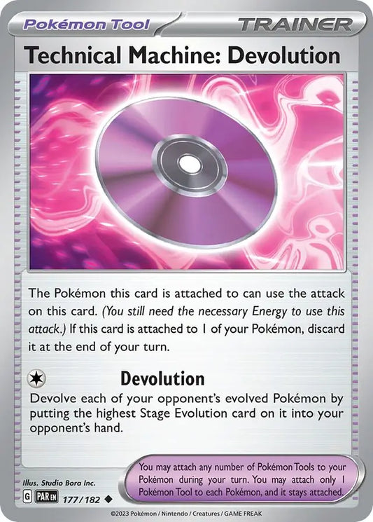 177/182 Technical Machine: Devolution Paradox Rift Pokémon Card