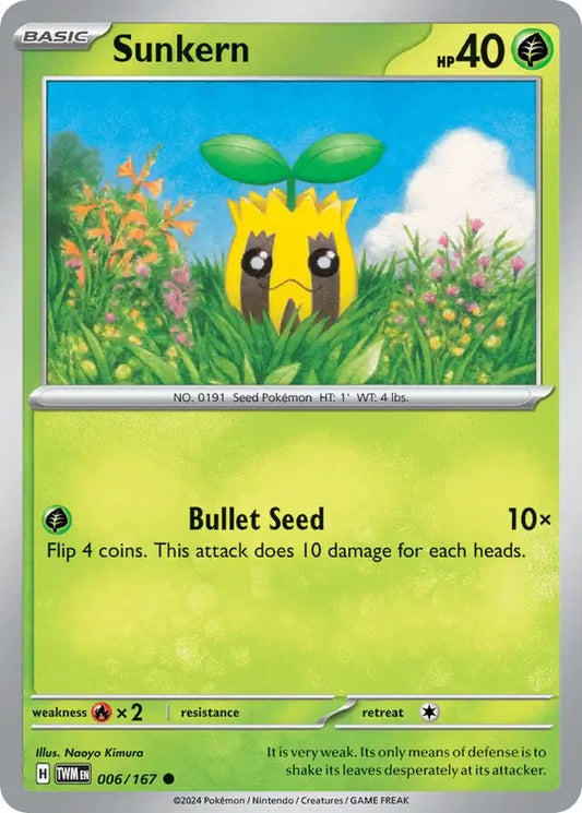 006/167 Sunkern Twilight Masquerade Pokémon Card