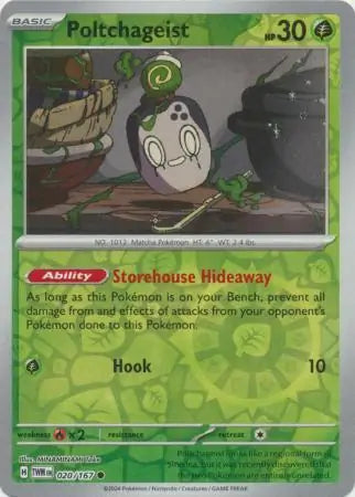 020/167 Poltchageist Reverse Holo Twilight Masquerade Pokémon Card
