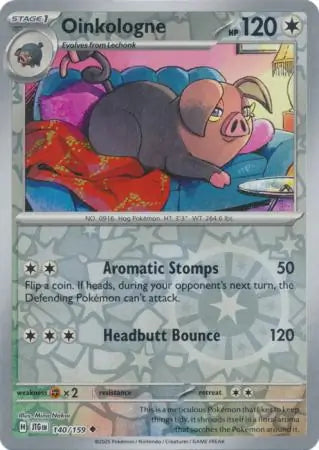 140/159 Oinkologne Reverse Holo Journey Together Pokémon Card