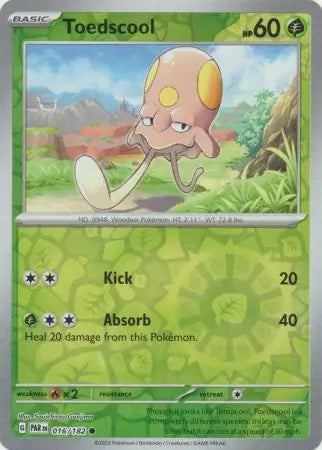 016/182 Toedscool Reverse Holo Paradox Rift Pokémon Card