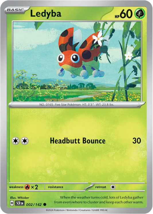 002/142 Ledyba Stellar Crown Pokémon Card