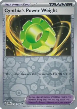 162/182 Cynthia's Power Weight Reverse Holo Destined Rivals Pokémon Card