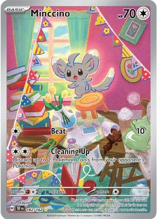 182/162 Minccino Scarlet & Violet Temporal Forces Pokémon Card