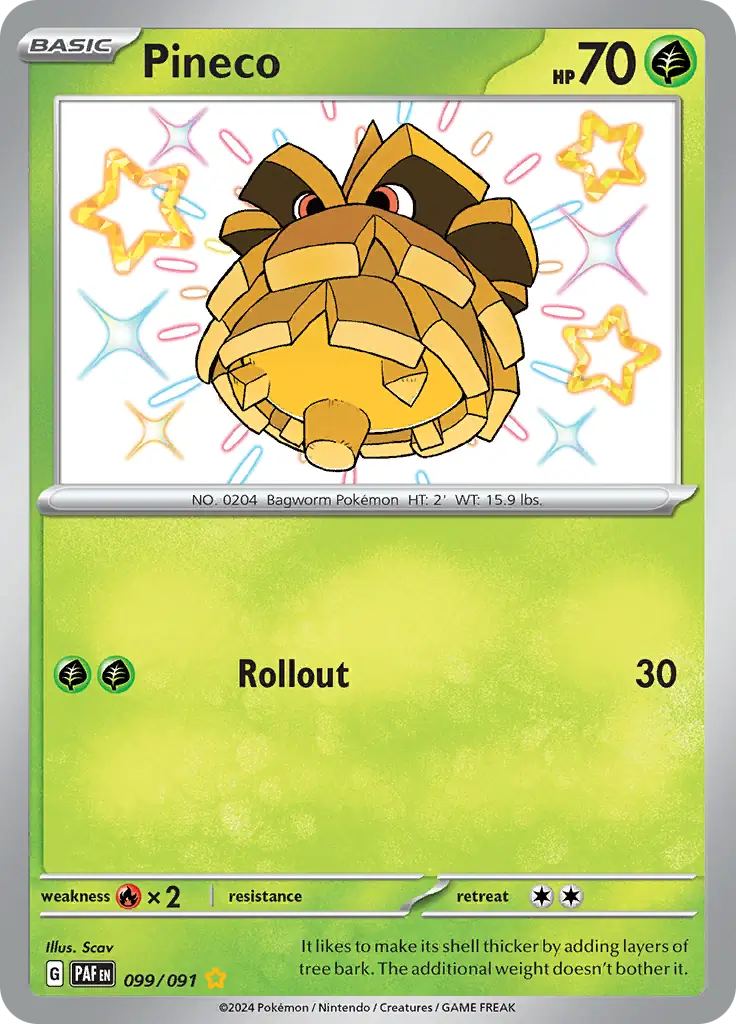 099/091 Pineco Paldean Fates Pokémon Card