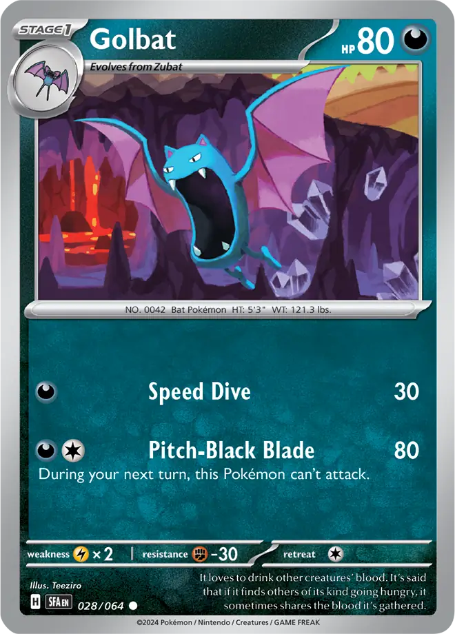 028/064 Golbat Shrouded Fable Pokémon Card