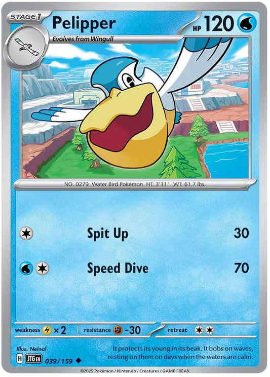 039/159 Pelipper Journey Together Pokémon Card