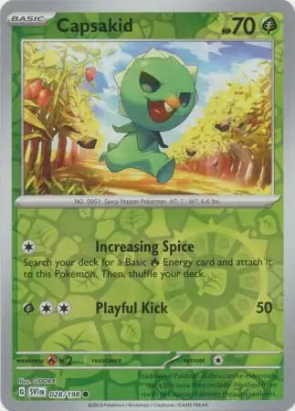 028/198 Capsakid Reverse Holo Scarlet & Violet Base Set Pokémon Card