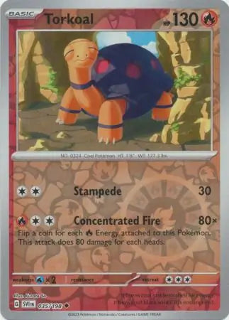 035/198 Torkoal Reverse Holo Scarlet & Violet Base Set Pokémon Card