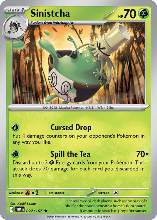 022/167 Sinistcha Twilight Masquerade Pokémon Card