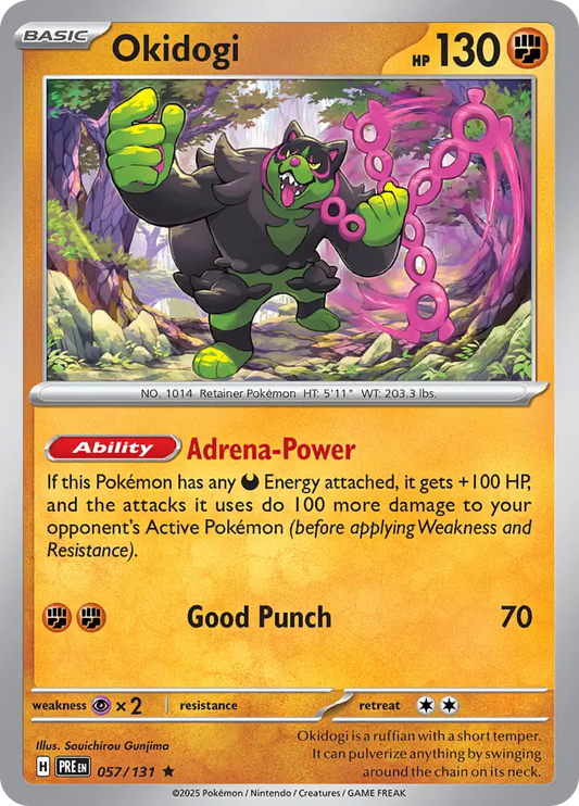057/131 Okidogi Prismatic Evolutions Pokémon Card