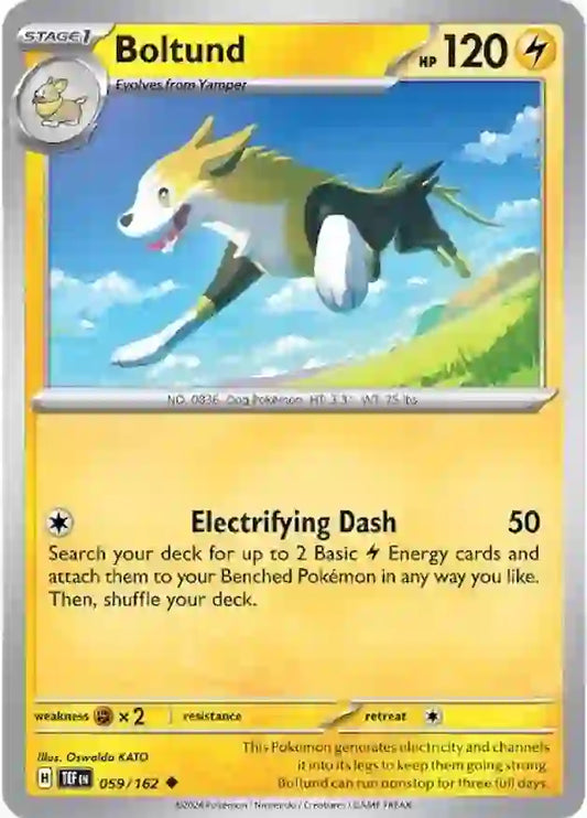 059/162 Boltund Scarlet & Violet Temporal Forces Pokémon Card