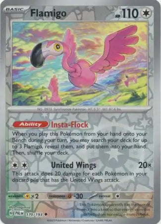 170/193 Flamigo Reverse Holo Paldea Evolved Pokémon Card