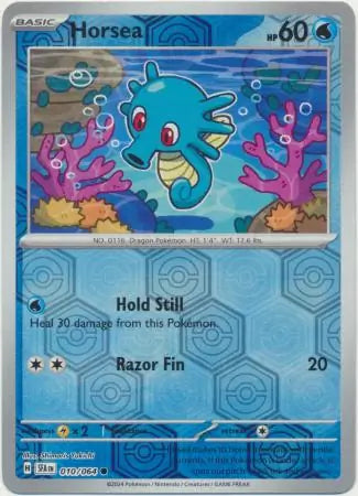 010/064 Horsea Reverse Holo Shrouded Fable Pokémon Card