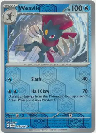 014/064 Weavile Reverse Holo Shrouded Fable Pokémon Card