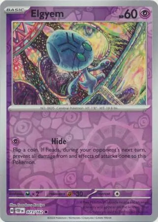 073/162 Elgyem Reverse Holo Temporal Forces Pokémon Card